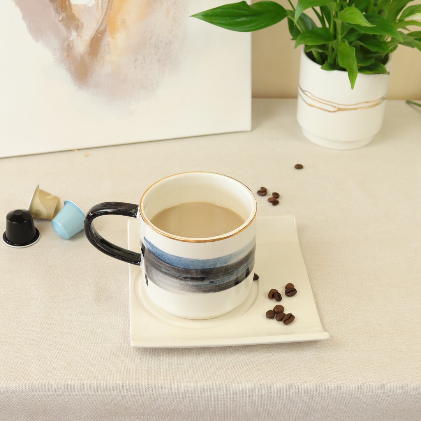 taza abstracta negra 397