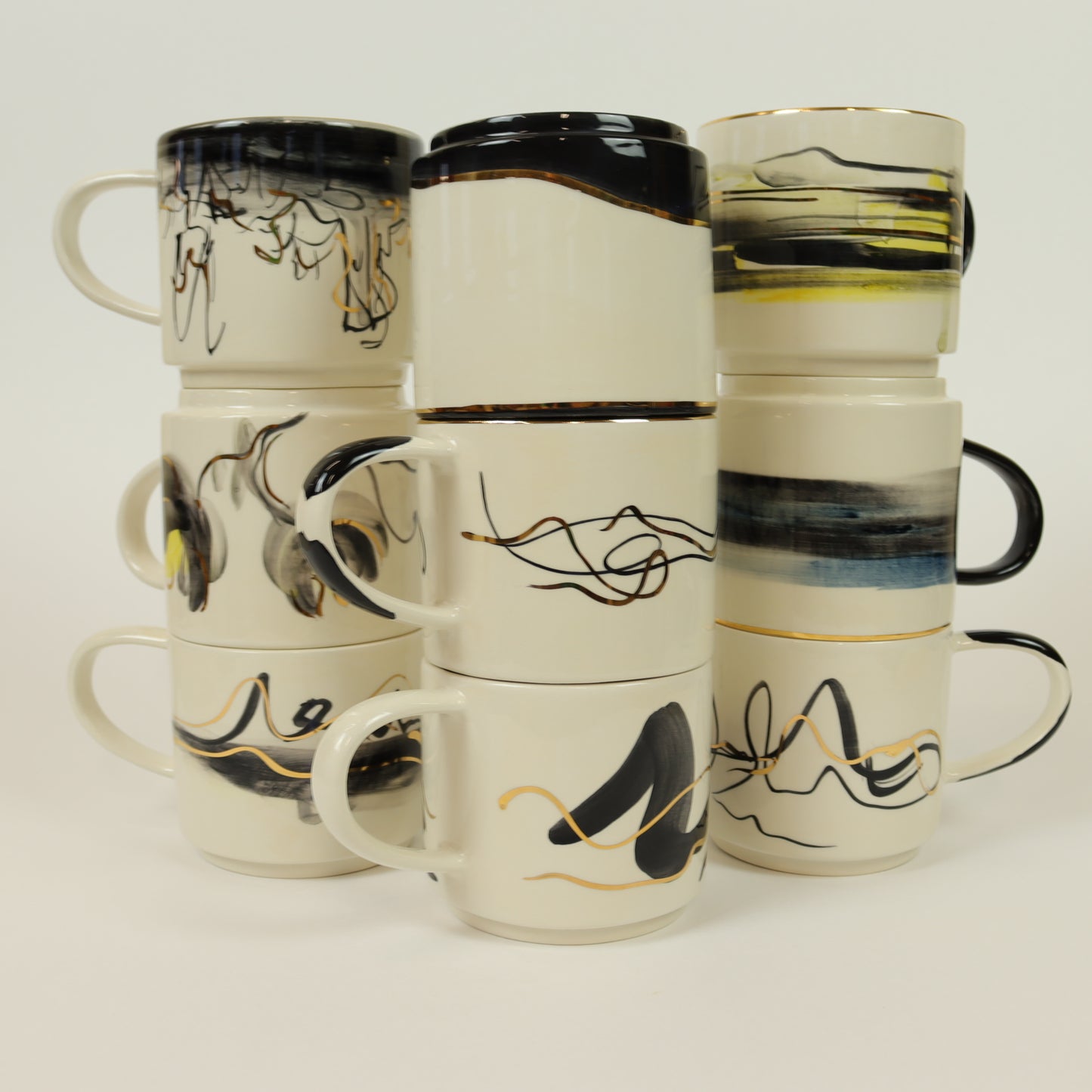 caneca abstrato preto 364