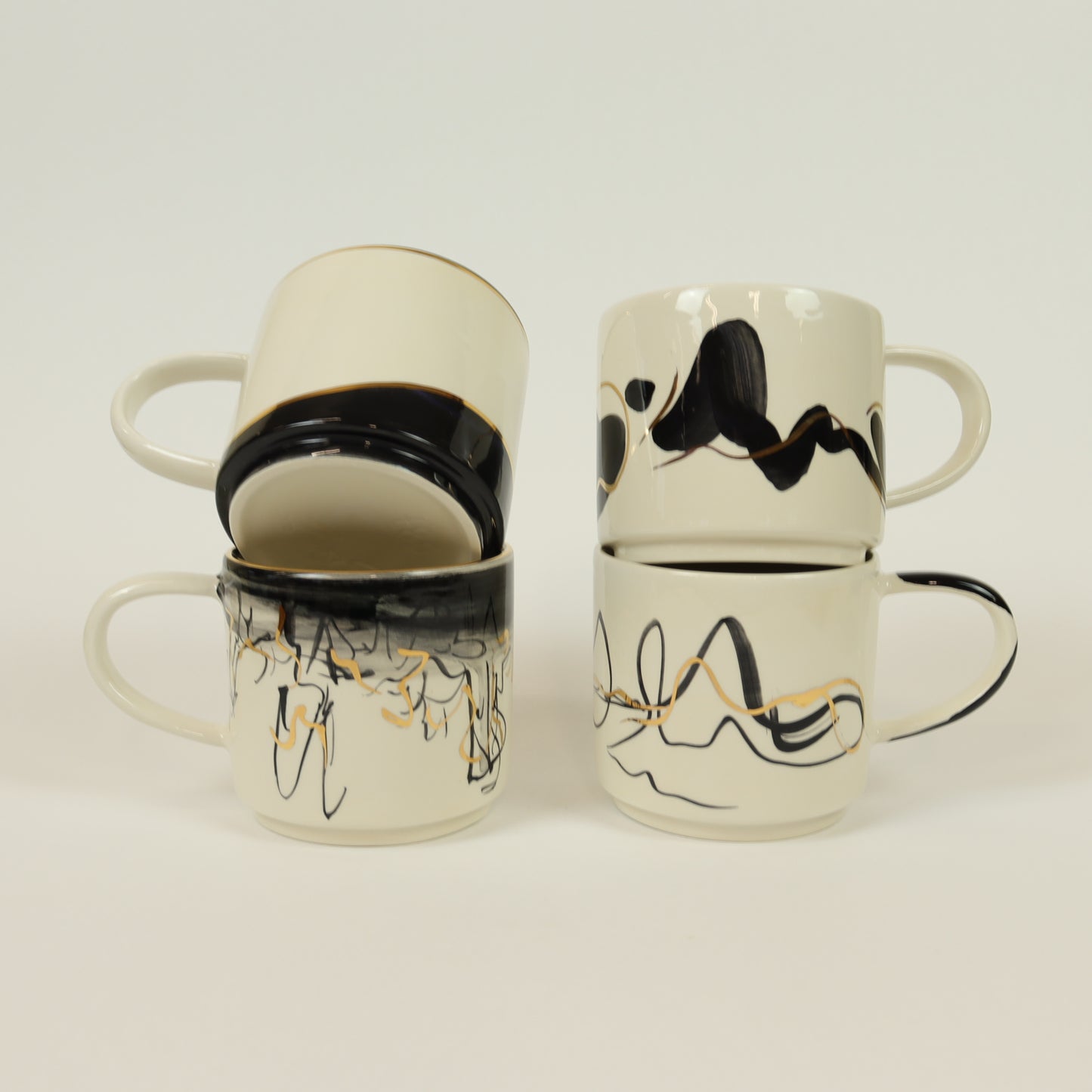 caneca abstrato preto 364